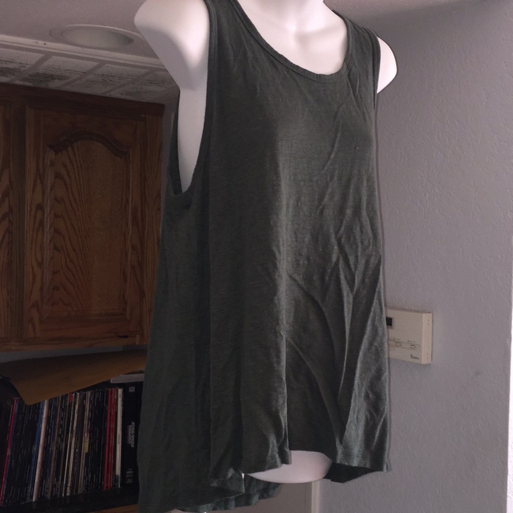 Ladies xl high low tank top green